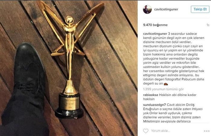 Diriliş Ertuğrul'a ödül gecesinde büyük şok! İade ettiler 1