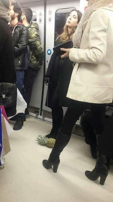 Ankara metrosunda garip olay: Ananası tasmayla gezdirdi! 1