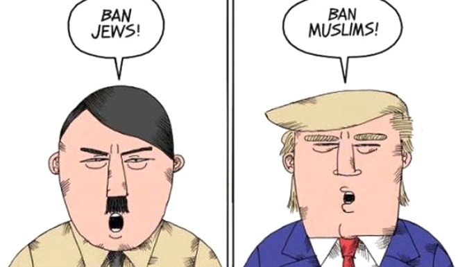 Müslüman karşıtı kararlar alan Trump'ı en sert eleşti̇ren kari̇katürler 3