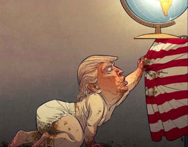 Müslüman karşıtı kararlar alan Trump'ı en sert eleşti̇ren kari̇katürler 2