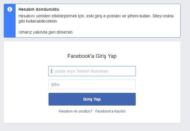 Facebook hesabı kapatma ve dondurma işlemleri 6
