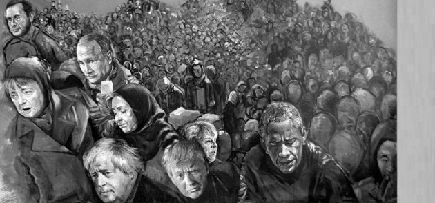 Suriyeli ressam dünya liderlerini mülteci yaptı! 10