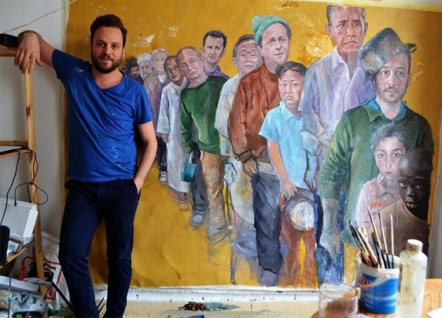 Suriyeli ressam dünya liderlerini mülteci yaptı! 12