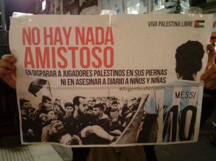 Messi ve arkadaşlarına İsrail protestosu! 9
