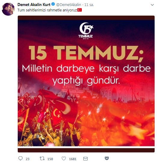 İşte ünlü isimlerin 15 Temmuz paylaşımları! 3