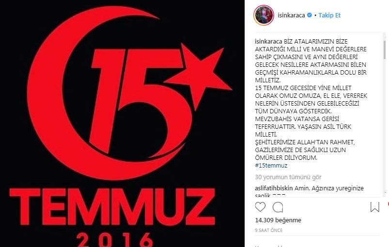 İşte ünlü isimlerin 15 Temmuz paylaşımları! 4