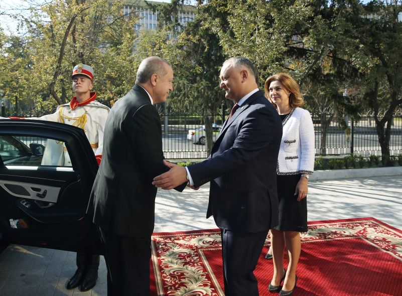 Erdoğan Dodon tarafından resmi törenle karşılandı! 1