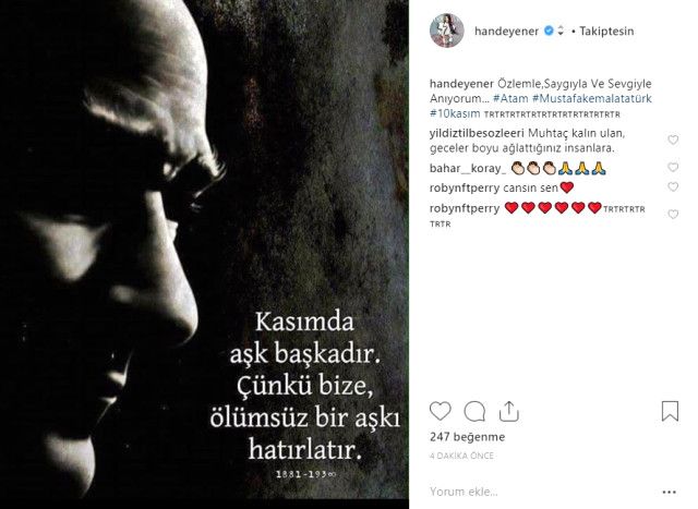 Ünlü isimler Ulu Önder'i paylaşımlarıyla andı! 6