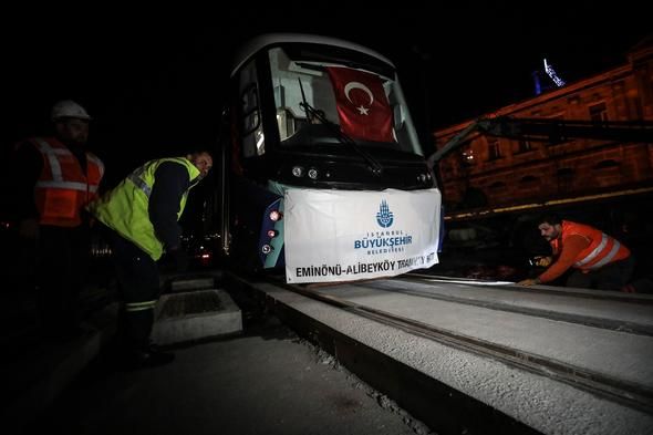 Eminönü-Alibeyköy tramvay hattında test sürüşü! 14