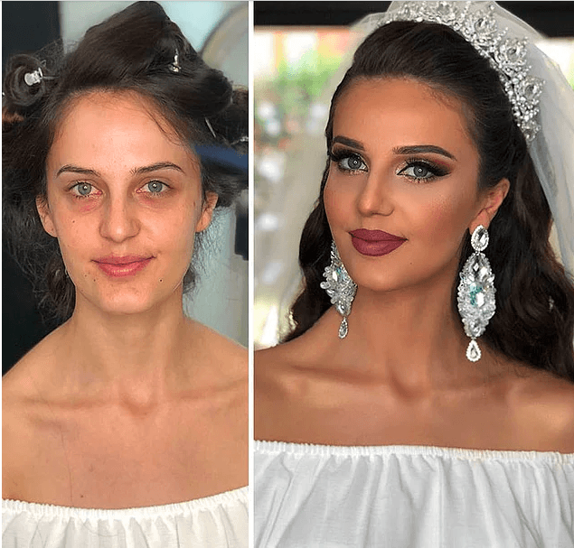 Öyle bir makyaj yaptı ki! Damat bile tanıyamadı 7