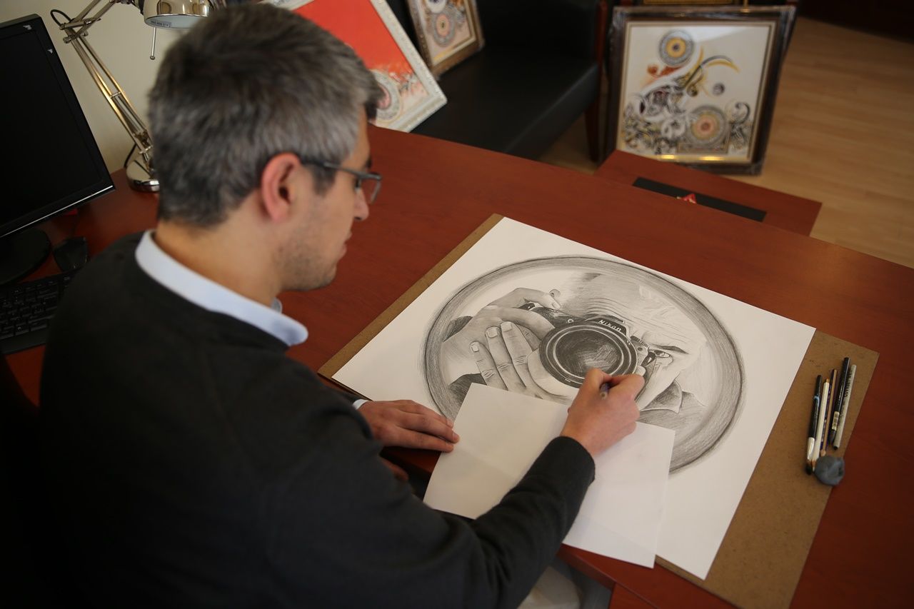 Ressam polis, özgün çalışmalara imza atıyor... 4