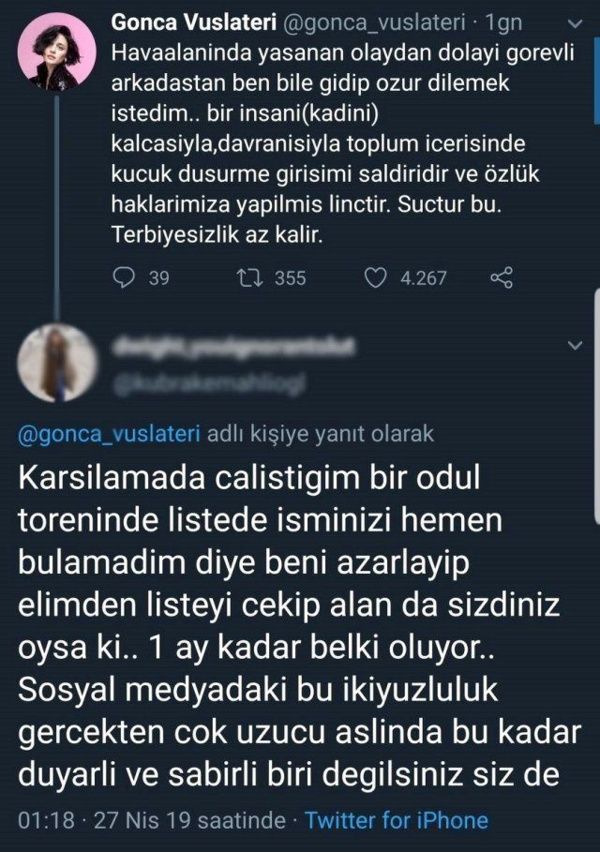 Gonca Vuslateri'den takipçisine 'iki yüzlü' cevabı! 3