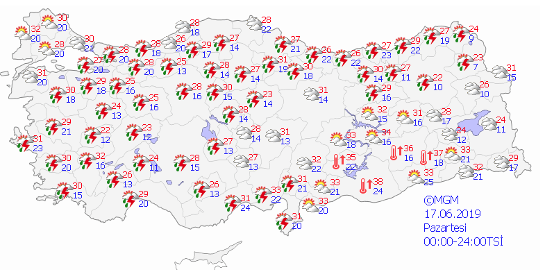 32 il sağanak yağışın etkisi altına giriyor! 13