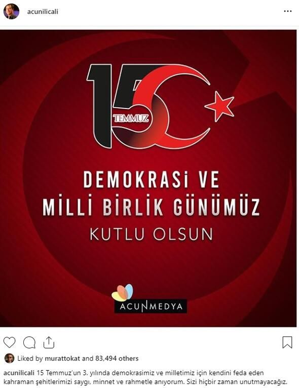 Ünlülerden 15 Temmuz paylaşımları! 1