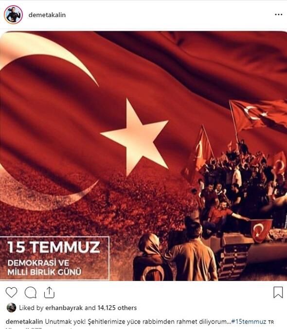 Ünlülerden 15 Temmuz paylaşımları! 2
