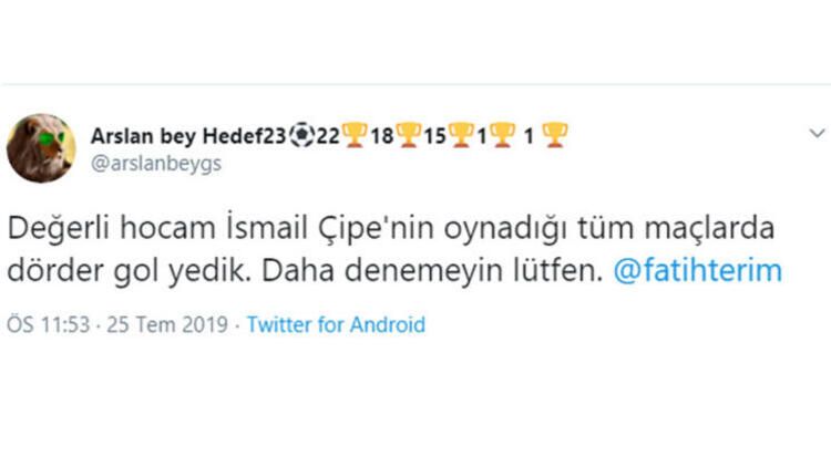 Galatasaray taraftarından 'İsmail Çipe' isyanı! 20