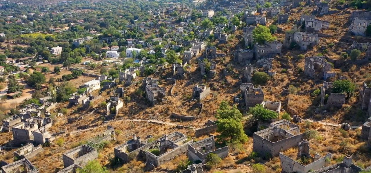 Fethiye'nin 'hayalet köy'ü havadan görüntülendi! 5