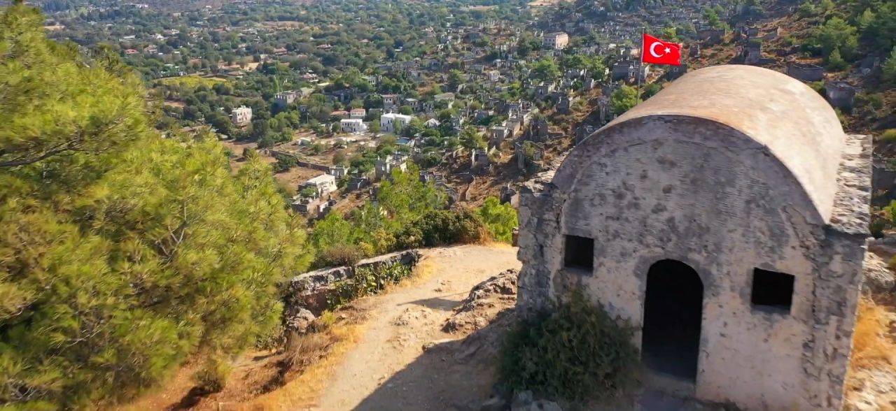 Fethiye'nin 'hayalet köy'ü havadan görüntülendi! 11