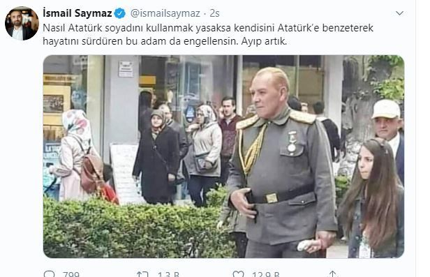 Atatürk'e benzeyen adama tepki yağdı! 4