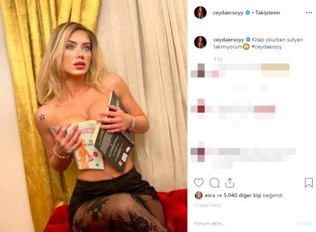 Ciciş Ceyda Ersoy'un üstsüz pozu olay oldu! 2