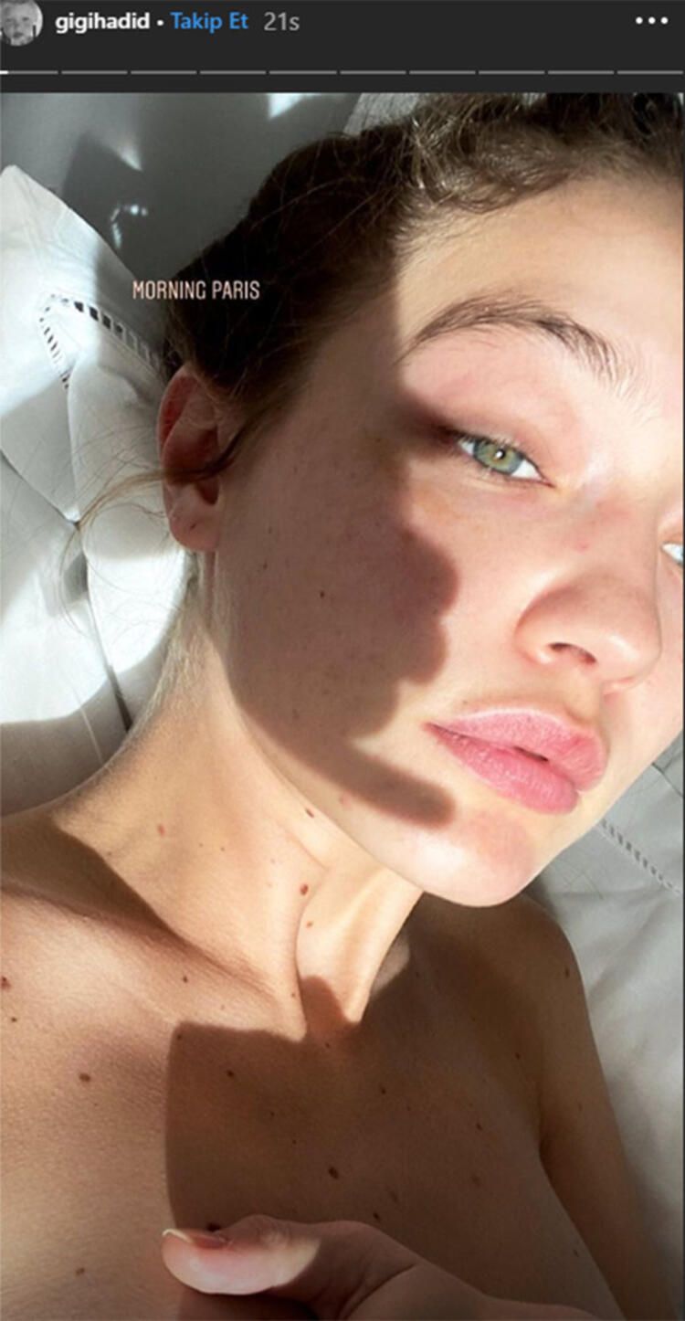 Gigi Hadid'den üstsüz paylaşım! 6
