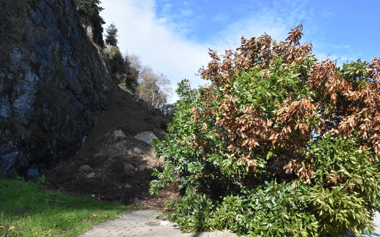 Heyelan, Samsun-Ordu yolunu ulaşıma kapattı 5