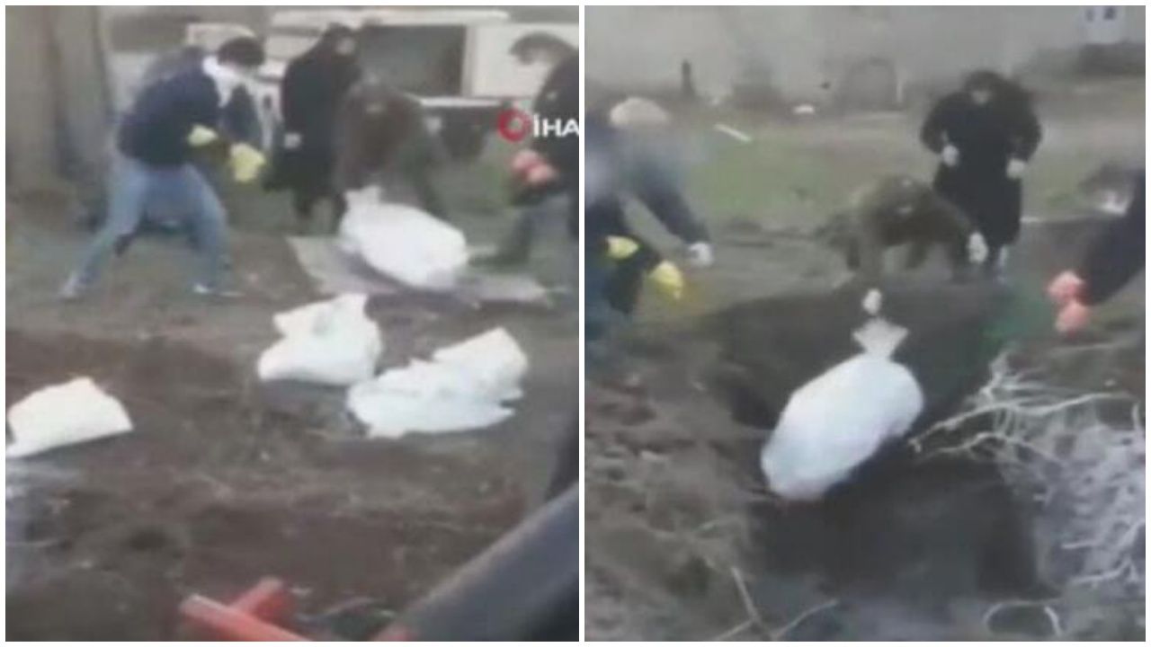 Korona kurbanlarını çuval gibi gömüyorlar! 1