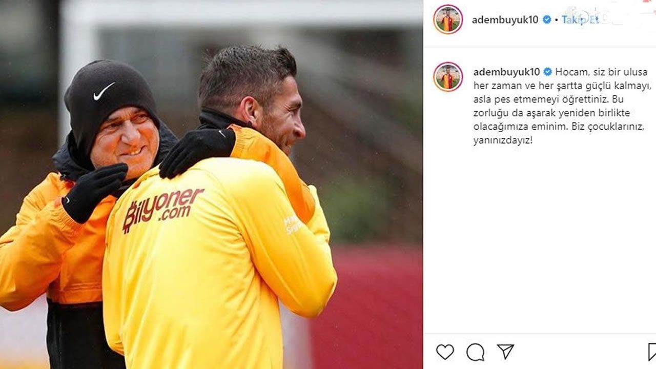 G.Saraylı futbolculardan Terim'e geçmiş olsun mesajı 1