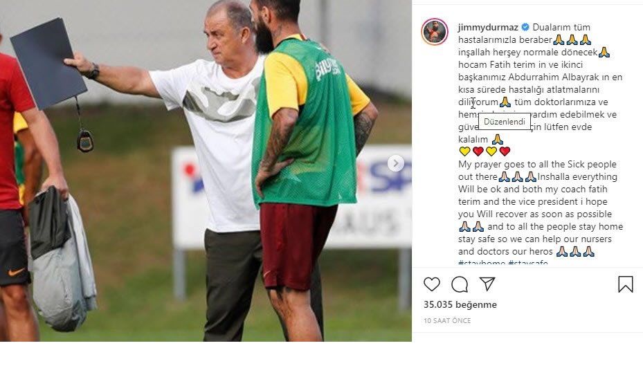 G.Saraylı futbolculardan Terim'e geçmiş olsun mesajı 5