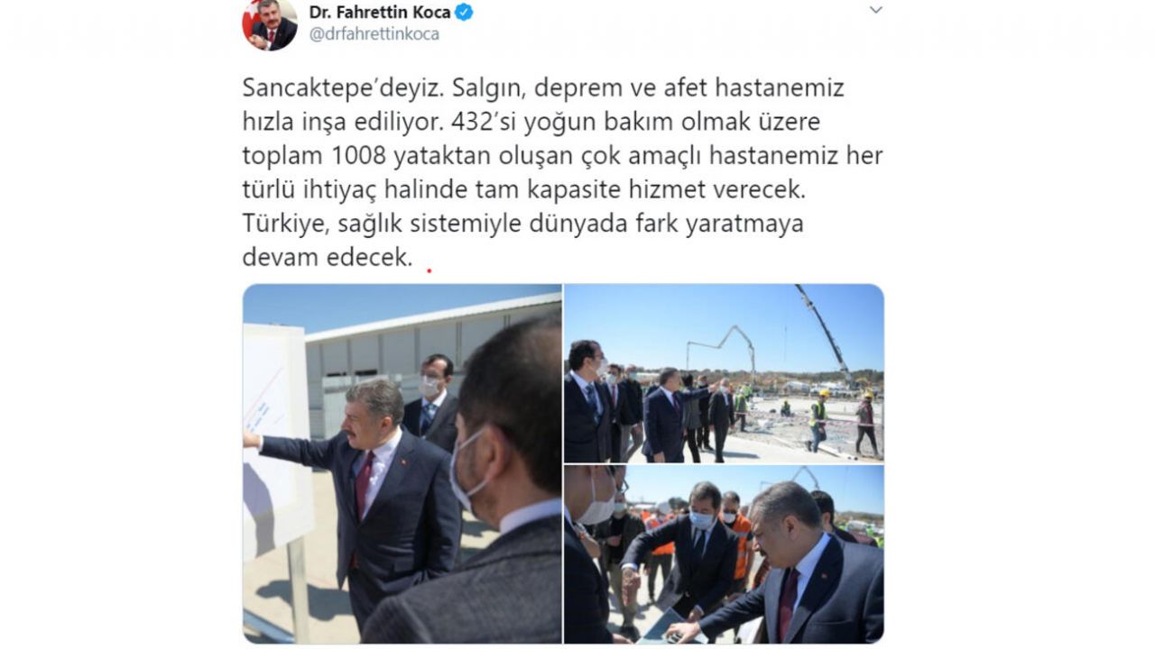 Son dakika... Bakan Fahrettin Koca, yapımı süren pandemi hastanelerinde incelemelerde bulundu 8