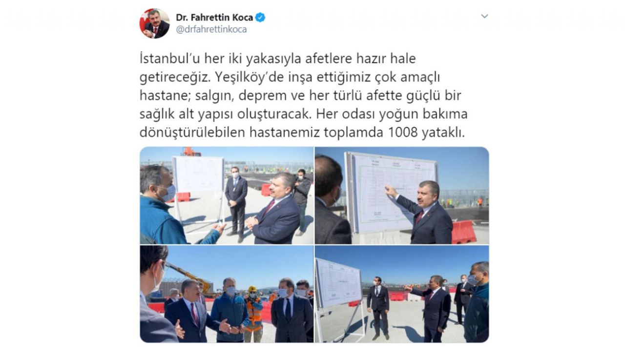 Son dakika... Bakan Fahrettin Koca, yapımı süren pandemi hastanelerinde incelemelerde bulundu 9
