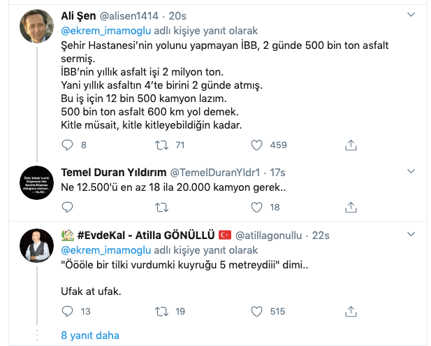 İmamoğlu "2 günde 500 bin ton asfalt döktük" dedi! Sosyal medyadan tepki yağdı... 12