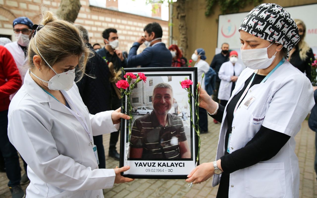 Koronaya yenilen doktor için anma töreni 2
