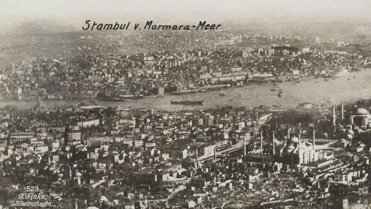 Bir Alman zeplininden 1918'de çekilen kuş bakışı İstanbul fotoğrafları 10