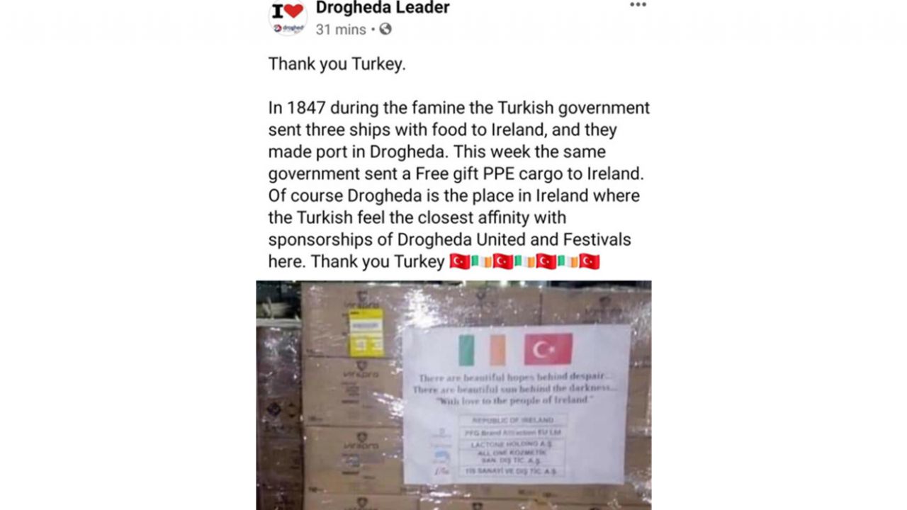 Son dakika... İrlanda takımı, koruyucu ekipman yardımı için Osmanlıyı hatırlatarak teşekkür etti 3
