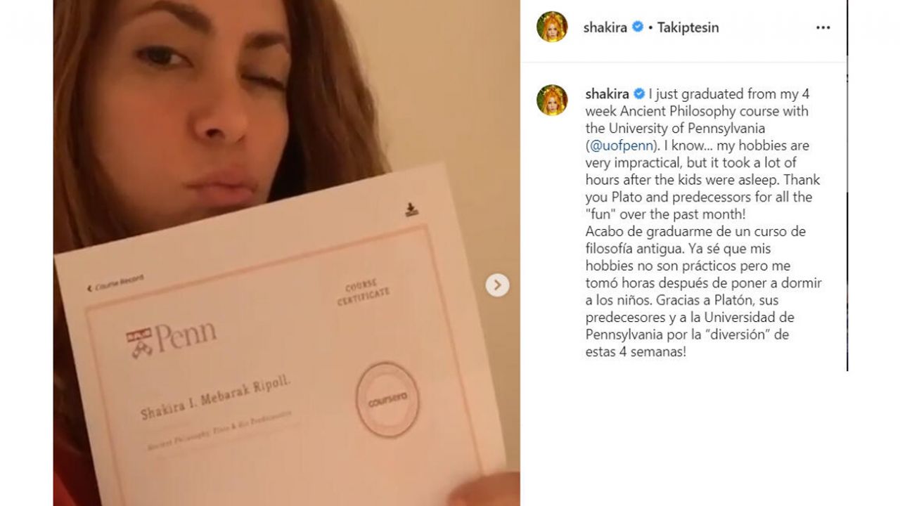 Son dakika... Shakira karantinayı fırsat bilip diploma aldı 1