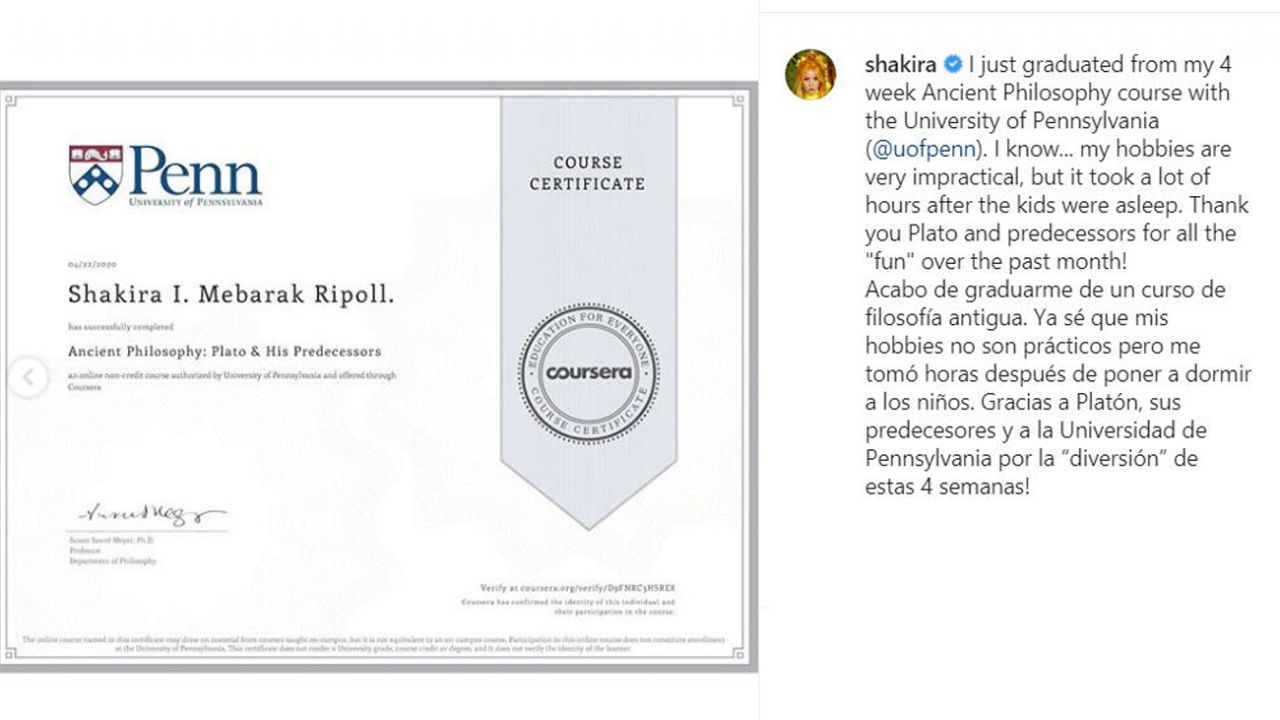 Son dakika... Shakira karantinayı fırsat bilip diploma aldı 3