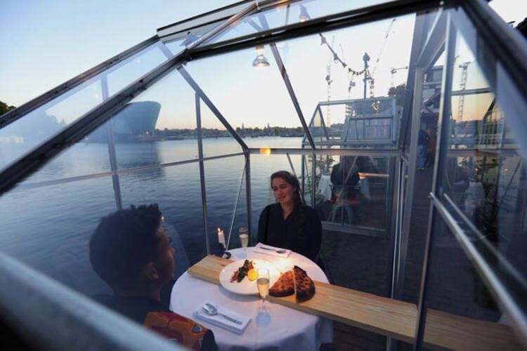 Amsterdam'da kabin restoran açıldı 4