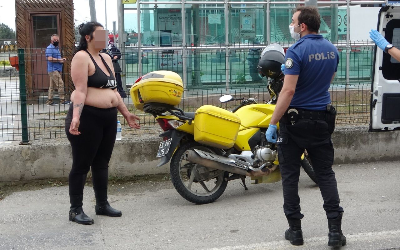 Yarı çıplak yola atladı, trafiği altüst etti! 6