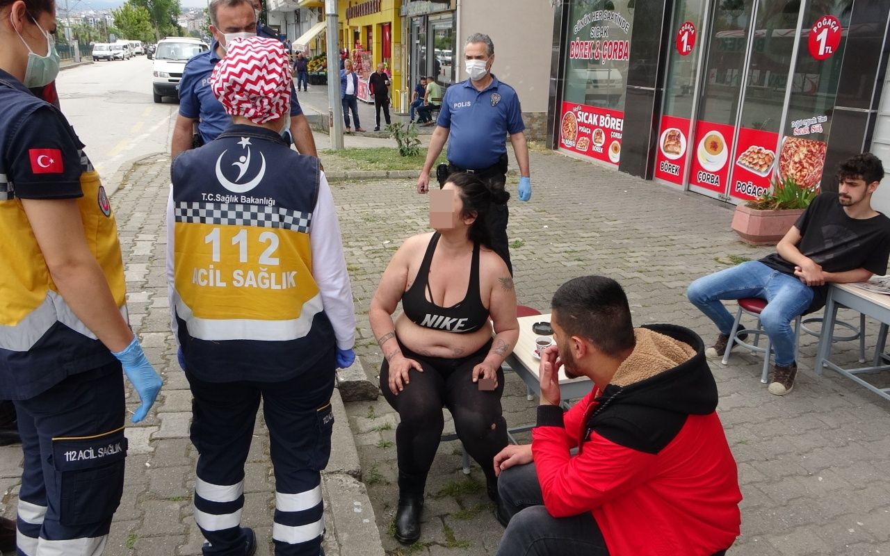 Yarı çıplak yola atladı, trafiği altüst etti! 2