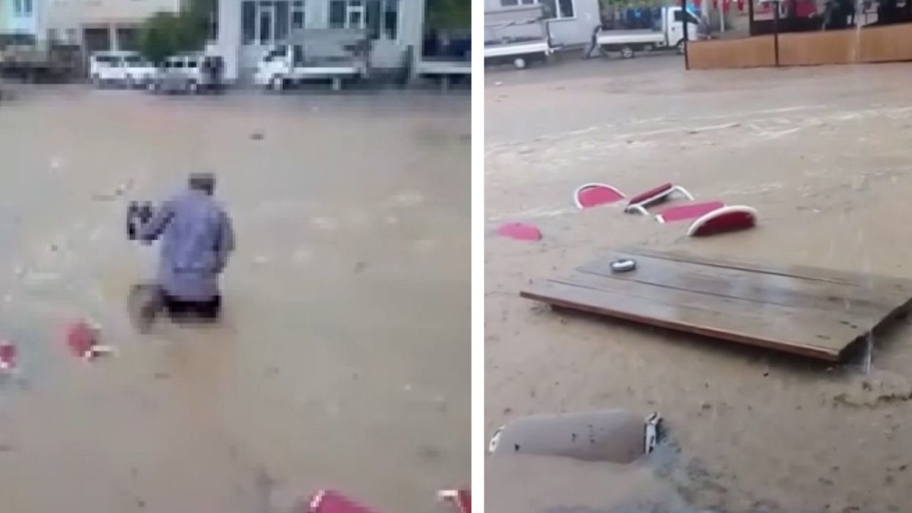 Şiddetli yağmur hayatı olumsuz etkiledi 16