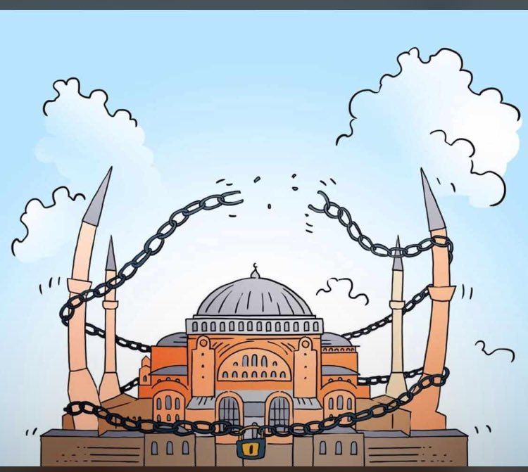 Karikatürlerle Ayasofya'nın ibadete açılması... 6