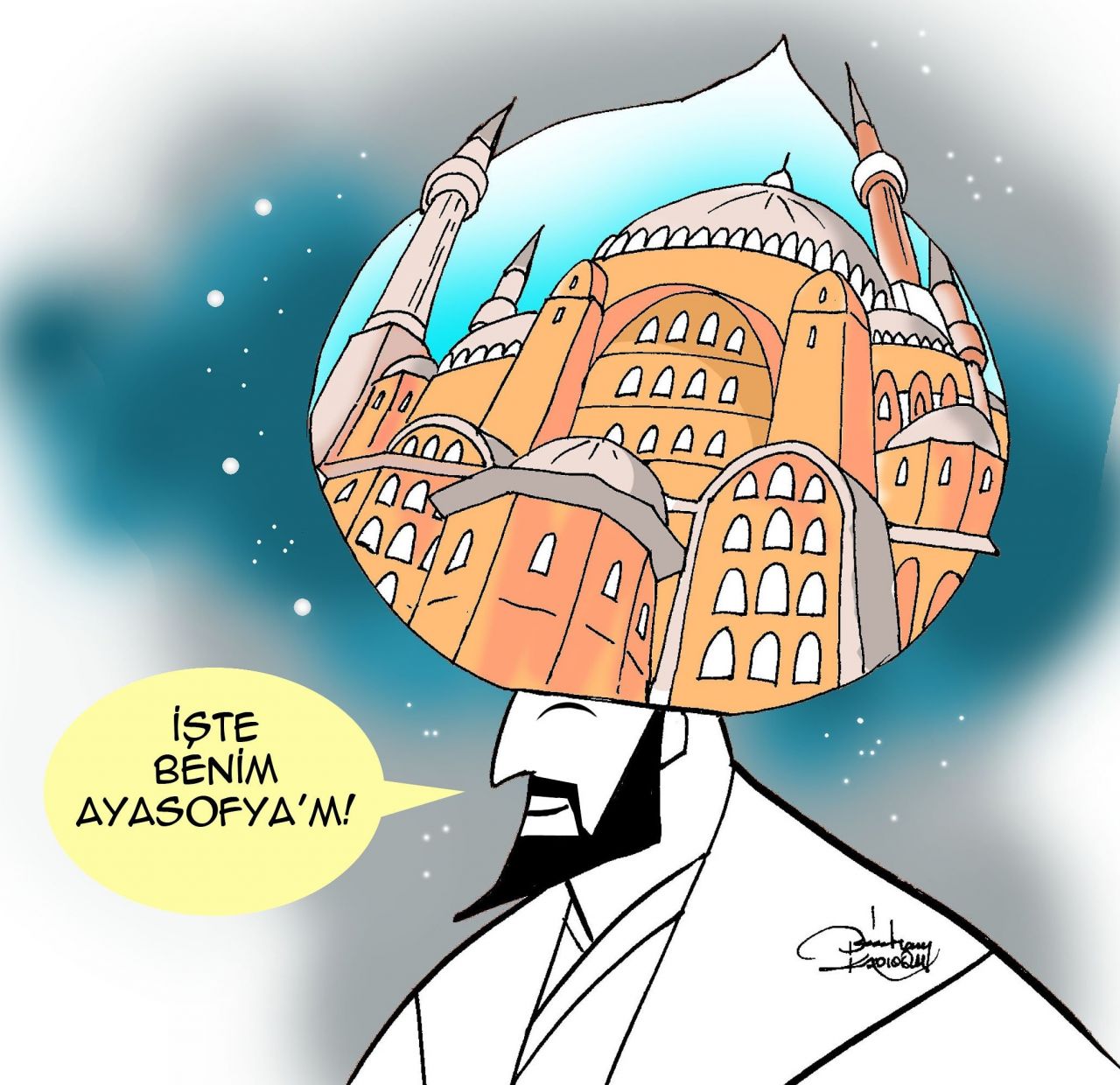 Karikatürlerle Ayasofya'nın ibadete açılması... 3