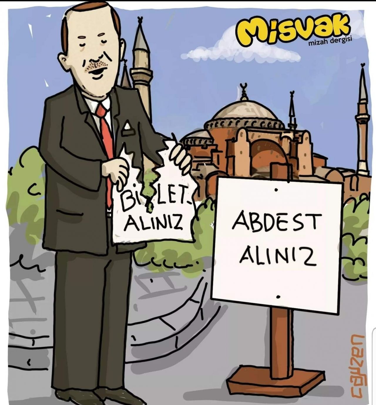 Karikatürlerle Ayasofya'nın ibadete açılması... 4