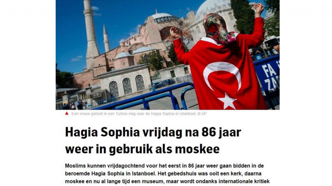 Ayasofya'da kılınan ilk Cuma namazı dünya basınında da manşetlerde 10