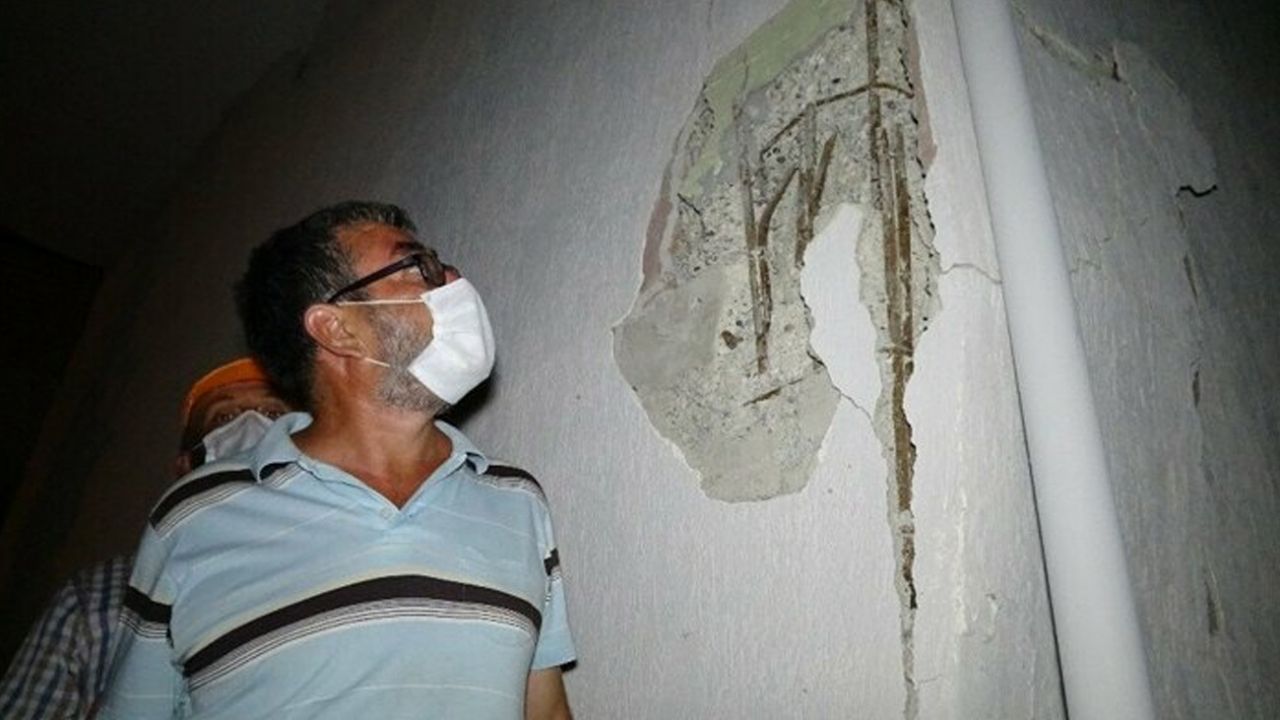9 katlı binanın kolonu patladı! 1