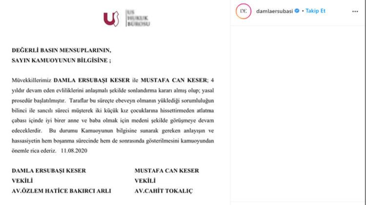 Damla Ersubaşı ve Mustafa Keser boşanıyor 5