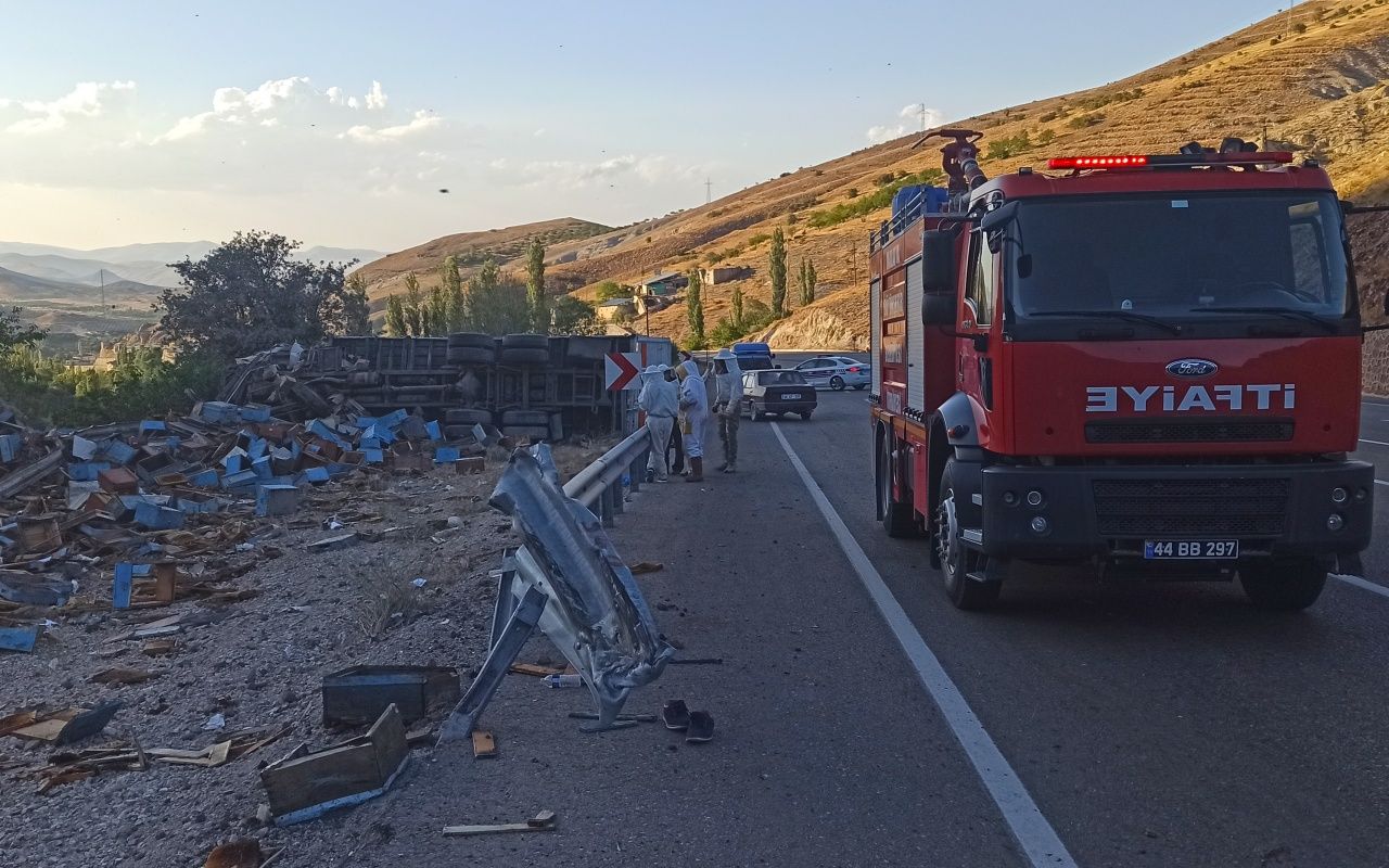 Arı kovanı yüklü kamyon devrildi: 3 ölü 7