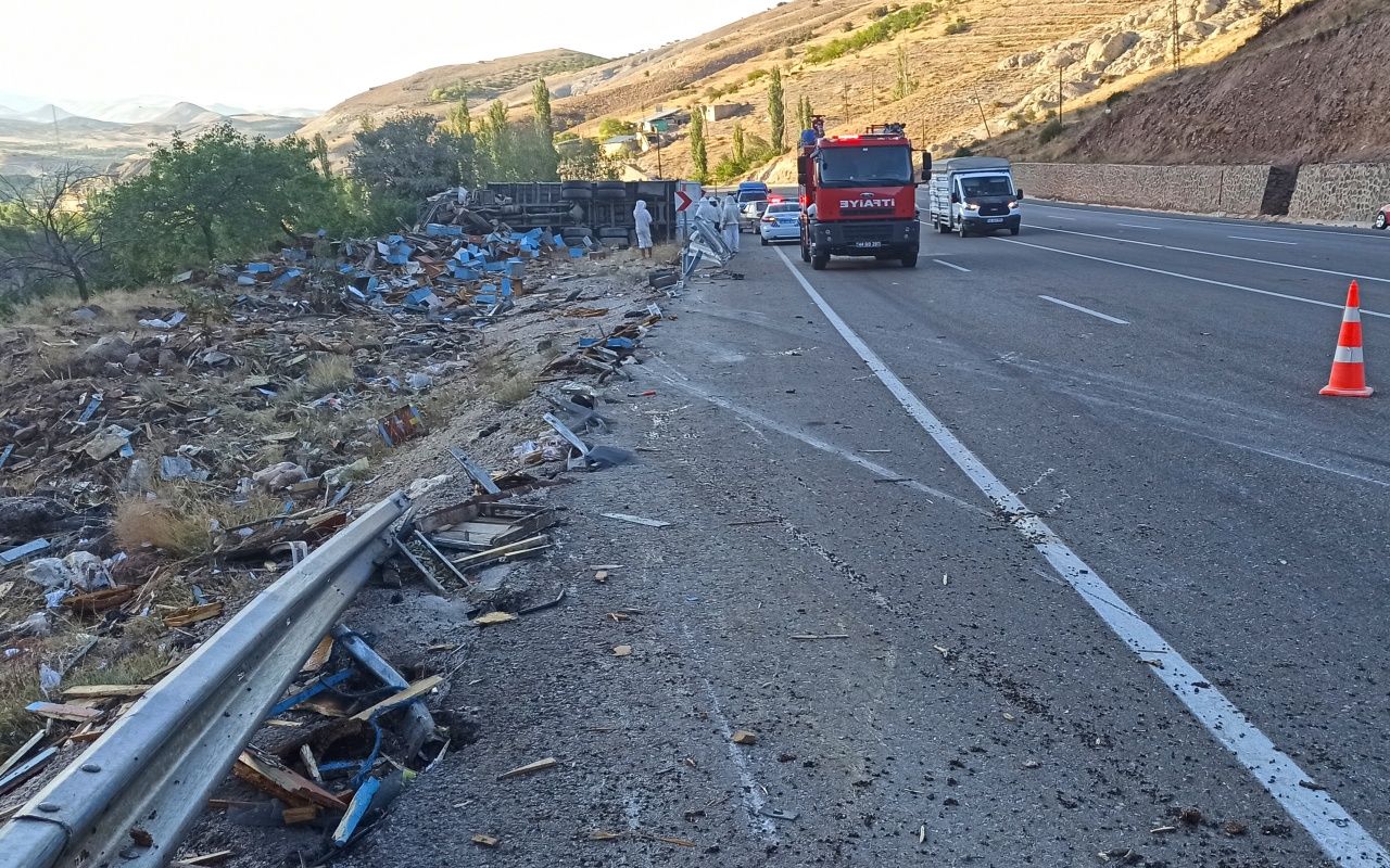 Arı kovanı yüklü kamyon devrildi: 3 ölü 3