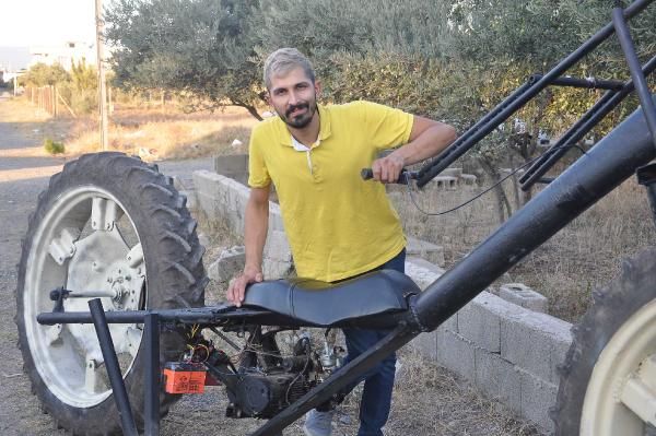 Traktör tekerli motosiklet yaptı 2
